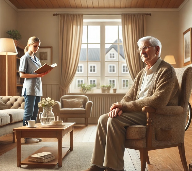 happy man receiving care