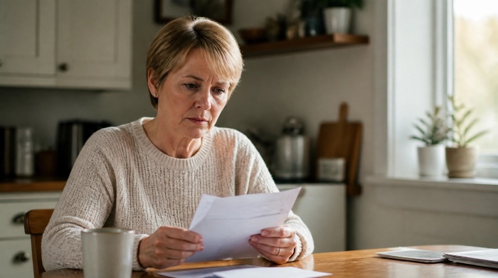 woman opening a letter from the DWP